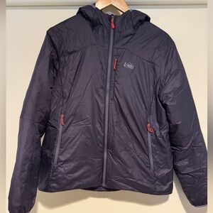 REI Dark Purple Nylon  Insulated Hoodie Jacket, size lg